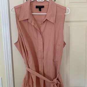 Salmon seersucker Lane Bryant button down